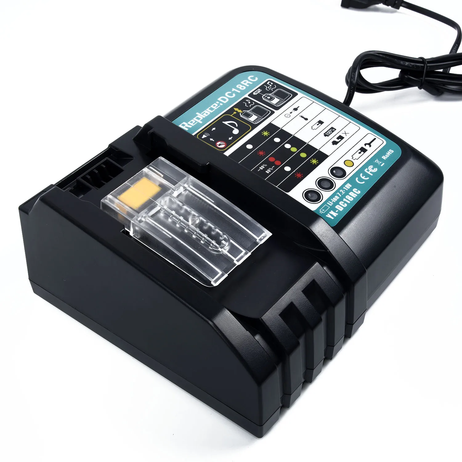 

DC18RA DC18RC 14.4V-18V Li-ion Rapid Battery Charger LED Clear Screen for Makita