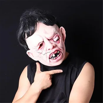 

New Scary Mask Halloween Toothy Zombie Bride With Black Hair Horror Ghost Goonies Mask Cosplay costume Fancy dress cosplay