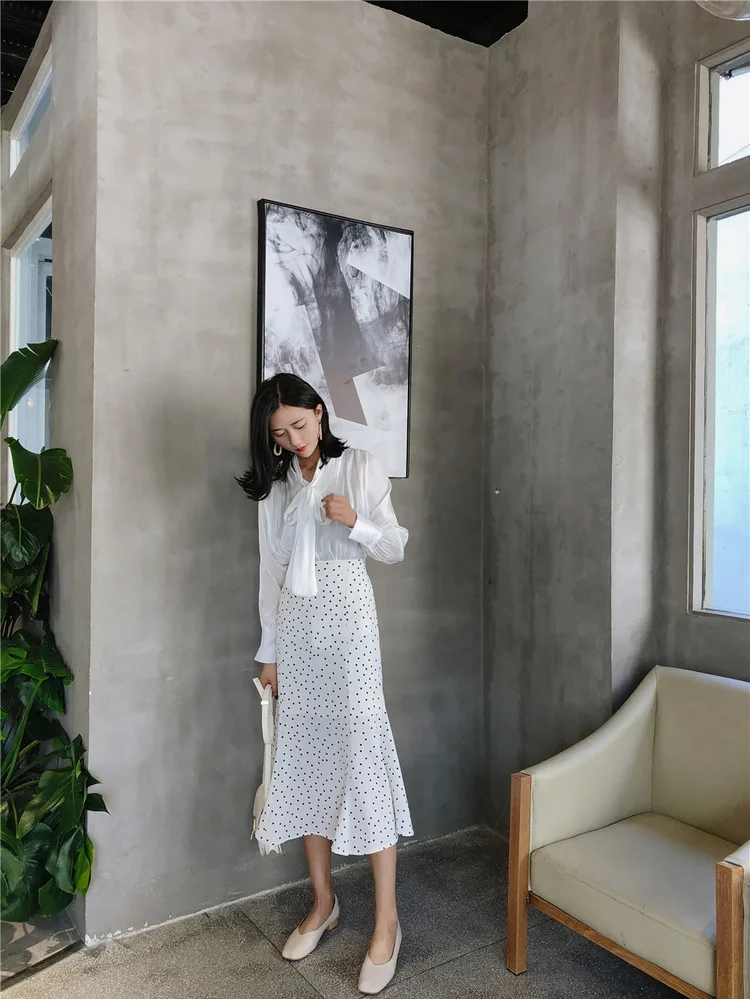 tartan skirt Zeolore High-waisted White Dot Skirt Elegant Long Skirts Retro Maxi Bodycon Pencil Skirt Pleated Office Lady Streetwear QT1302 purple skirt