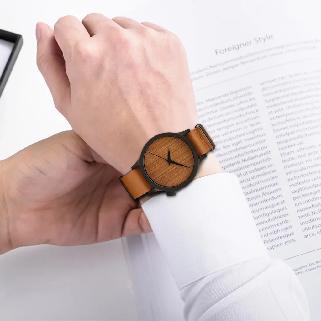 Кварцевые часы для женщин и мужчин модные повседневные деревянные бамбуковые