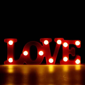 

Sign Lamp Lighted Letters Hanging Stand Red Luminous Light Home Decoration Gift Wedding Party Supplies LOVE Led letter Lights