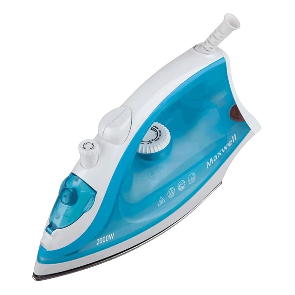 Утюг Maxwell MW-3046(В) (Мощность 2000 Вт, емкость для воды 200 мл, паровой удар, вертикальное отпаривание, кабель 1.8м, керамическое покрытие подошвы)