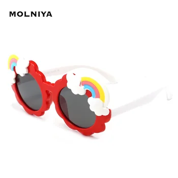 

Candy Colors Round Sunglasses Boy Girl Rainbow Sun Glasses Siamese Polarized Light Eyewear óculos de sol