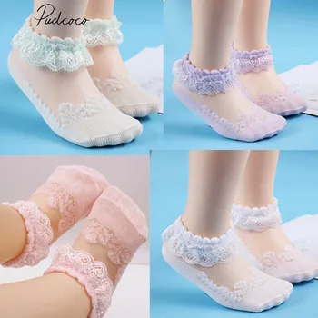 

0-6T Children Socks Girls Socks Kids Cute Baby Girls Breathable Soft Cotton Infant Lace Solid Wear Toddler