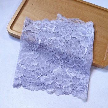 

2Yards 20.5cm Wide Elastic Stretch Lace Trim dark purple For Bra Clothes Accessories Dress Sewing Applique Lingerie Lace Fabrics