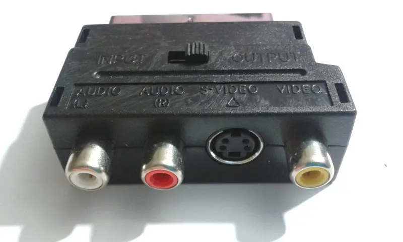 100 шт. Scart К SVHS и 3 x RCA Phono ТВ адаптер конвертер коробка