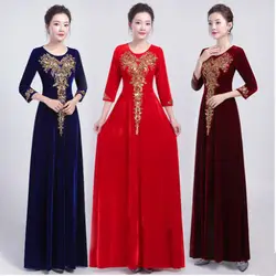 2019 женское осенне-зимнее высококачественное повседневное винтажное Бархатное облегающее длинное платье, женские элегантные вечерние