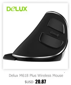 Delux M618X Ergonomic Vertical Mouse Wired Gaming Computer 6D Mice 600/1200/1600/4000 LED Light Laser Mause For Mac Laptop PC