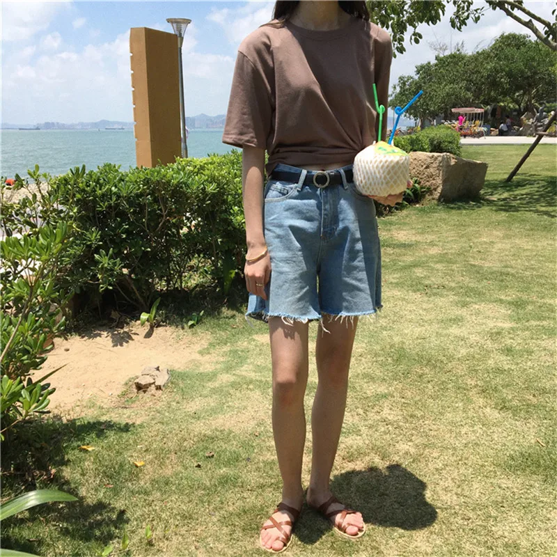 95% Cotton Candy Colors T Shirt Summer Women Loose Solid Tee Shirt Female Short Sleeve Tops Tees Causal O-Neck Basic T-shirt