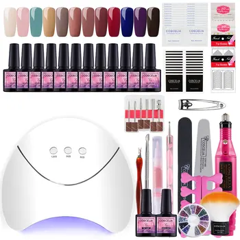 

Manicure Set COSCELIA Nail Gel Polish Set with 36W LED Nail lamp Set Electric Nail Drill Nail Art Manicure Sets Nail