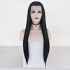 AIMEYA Free Part Black Lace Front Wig Long Silky Straight Synthetic Lace Wigs Heat Resistant Fiber Hair for Men or Women Cosplay ► Photo 2/6