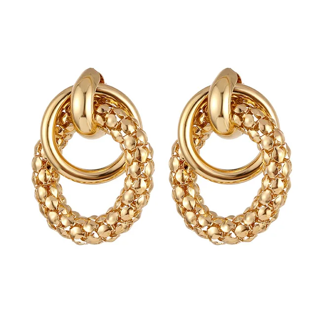 FNIO Fashion Vintage Earrings For Women Big Geometric Statement Gold Metal Drop Earrings 2020 Trendy Earings Jewelry Accessories H14-ZL651-1