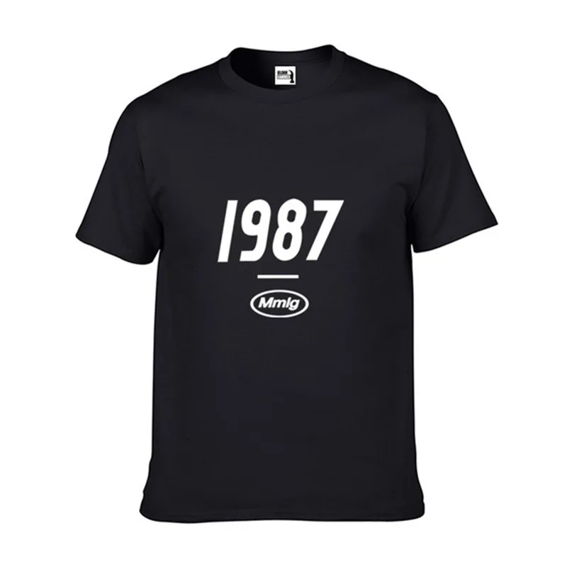 

2021 New round collar 1987 All Original Parts Men's Tees Short Sleeve T Shirt Comfortable Pure Cotton Summer Style Male T-Shirts