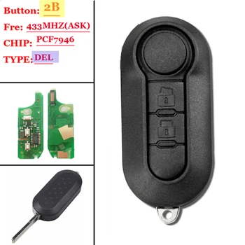 

2 Button Remote Key Fob 433MHz ID46 for DELPHI Fiat 500L MPV Ducato DEL system old type