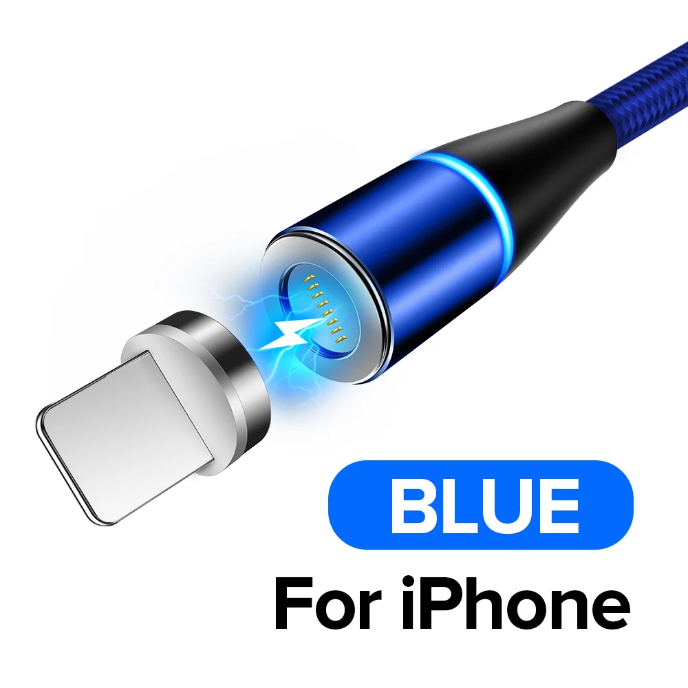 INIU Магнитный кабель 3A Micro USB C quick charge 3,0 для iPhone 11 X samsung Быстрая зарядка Магнит usb type C зарядное устройство для мобильного телефона - Цвет: Blue For iPhone