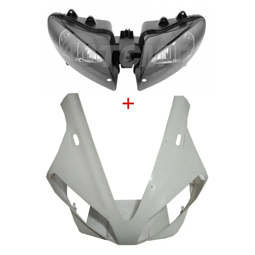 Мотоцикл Неокрашенный Верхний обтекатель капот нос передняя фара для Yamaha YZF R1 2000-2001 - Цвет: 1 Set