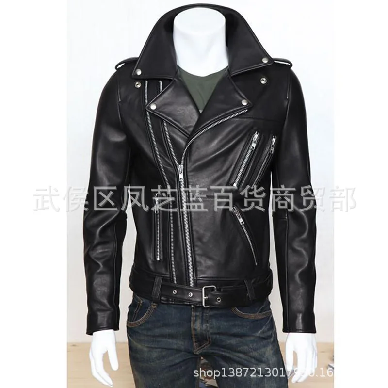 

2019 Autumn And Winter New Style Men PU Jacket Coat Men's Locomotive Leather Coat MEN'S Leather Clothing New Products
