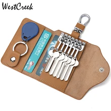 Брендовый Мужской винтажный кожаный держатель для ключей от westкрик, Женский Органайзер, сумка, кошелек для экономки держатель для карт