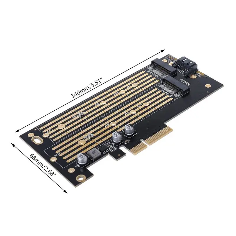 M.2 NVMe SSD NGFF на PCIE X4 адаптер M ключ интерфейс 2230-2280 Плата расширения