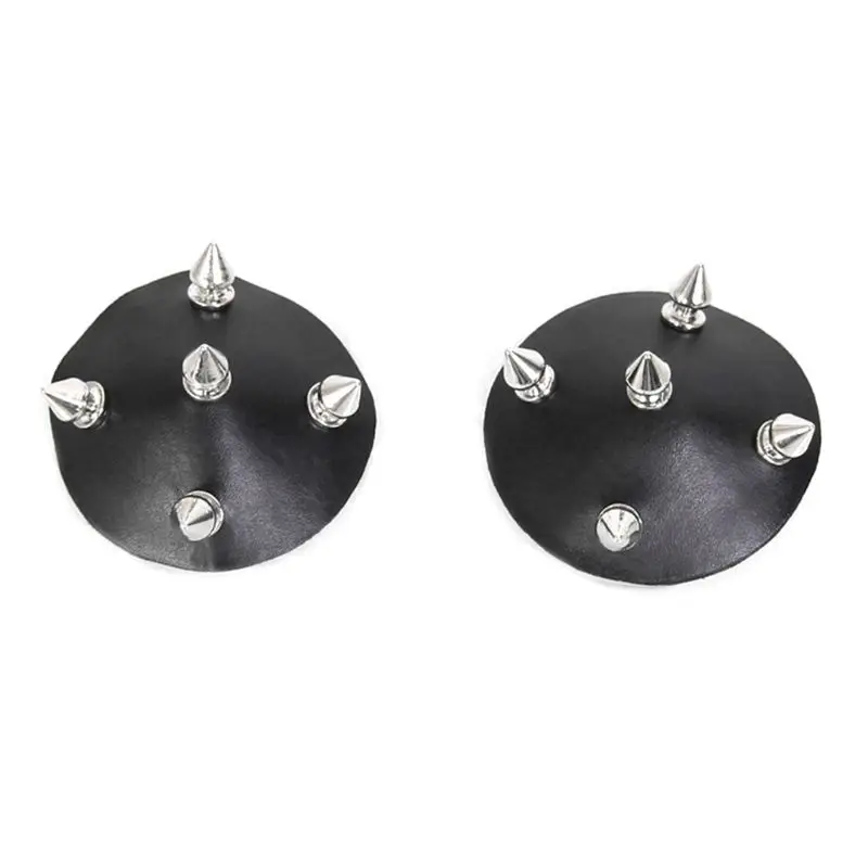 

Punk Style Black Imitation Leather Nipple Cover Reusable Breast Sticker