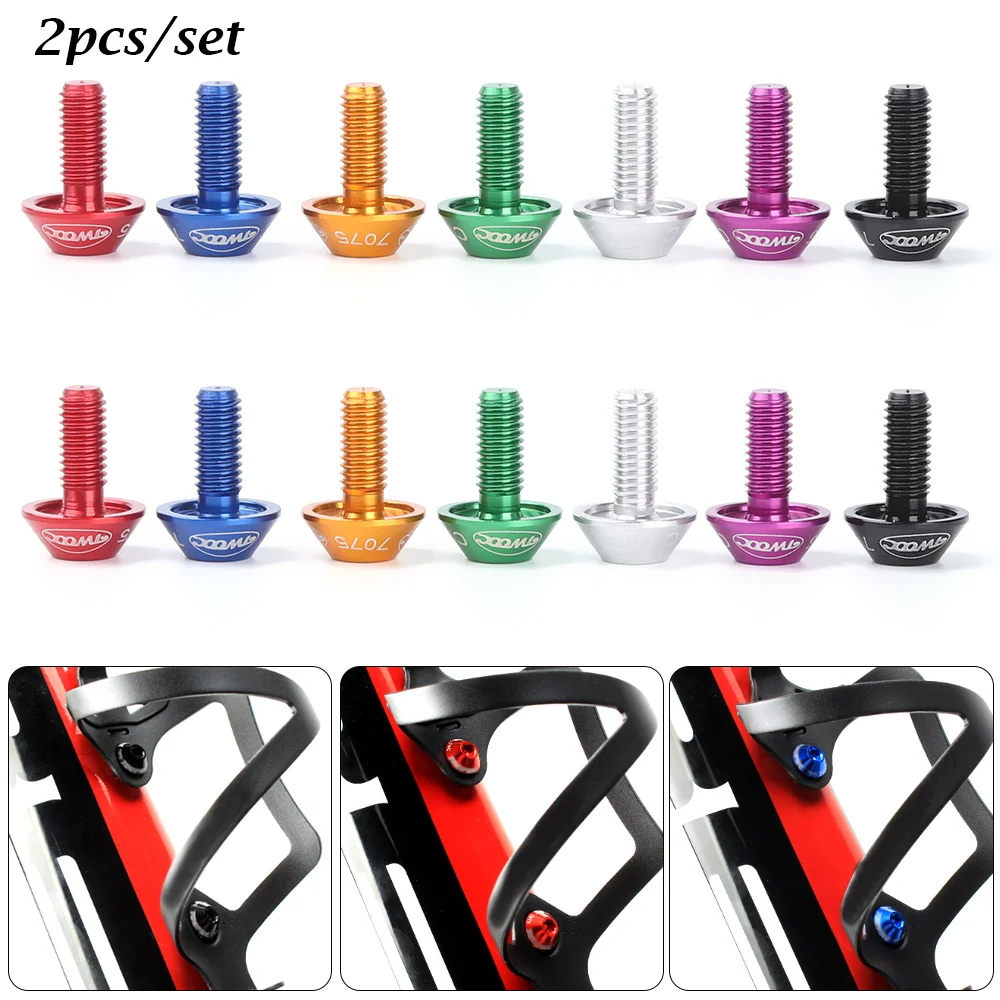 Bicycle Parts 2 PCs Durable Aluminum Alloy M5*12mm Screw Bicycle Water Bottle Cage Holder Screw Bolts for the Bicycle Cycling Accessories bicycle parts