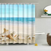 Seashell Пляж предмет для душа занавес водостойкая полиэфирная ткань шторка для ванной штора для ванной
