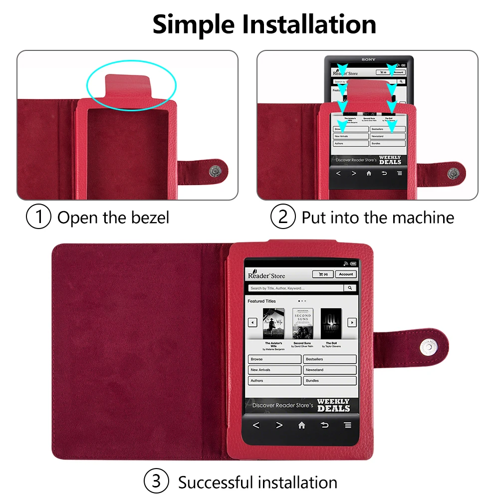 Универсальный чехол для sony Prs-T2, чехол для Pocketbook 622/623, 6 дюймов, электронная книга, электронная книга, funda, чехол из искусственной кожи, чехол-пленка+ стилус