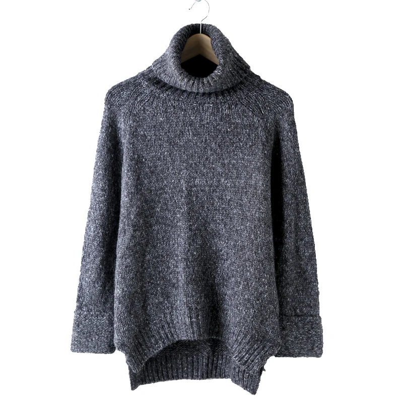 see chart Ограничено реальный пуловер Ohclothing женский свитер с высоким воротом джемпер в длинном платье для волос рубашка свободная Корейская Дамская зимняя - Цвет: see chart