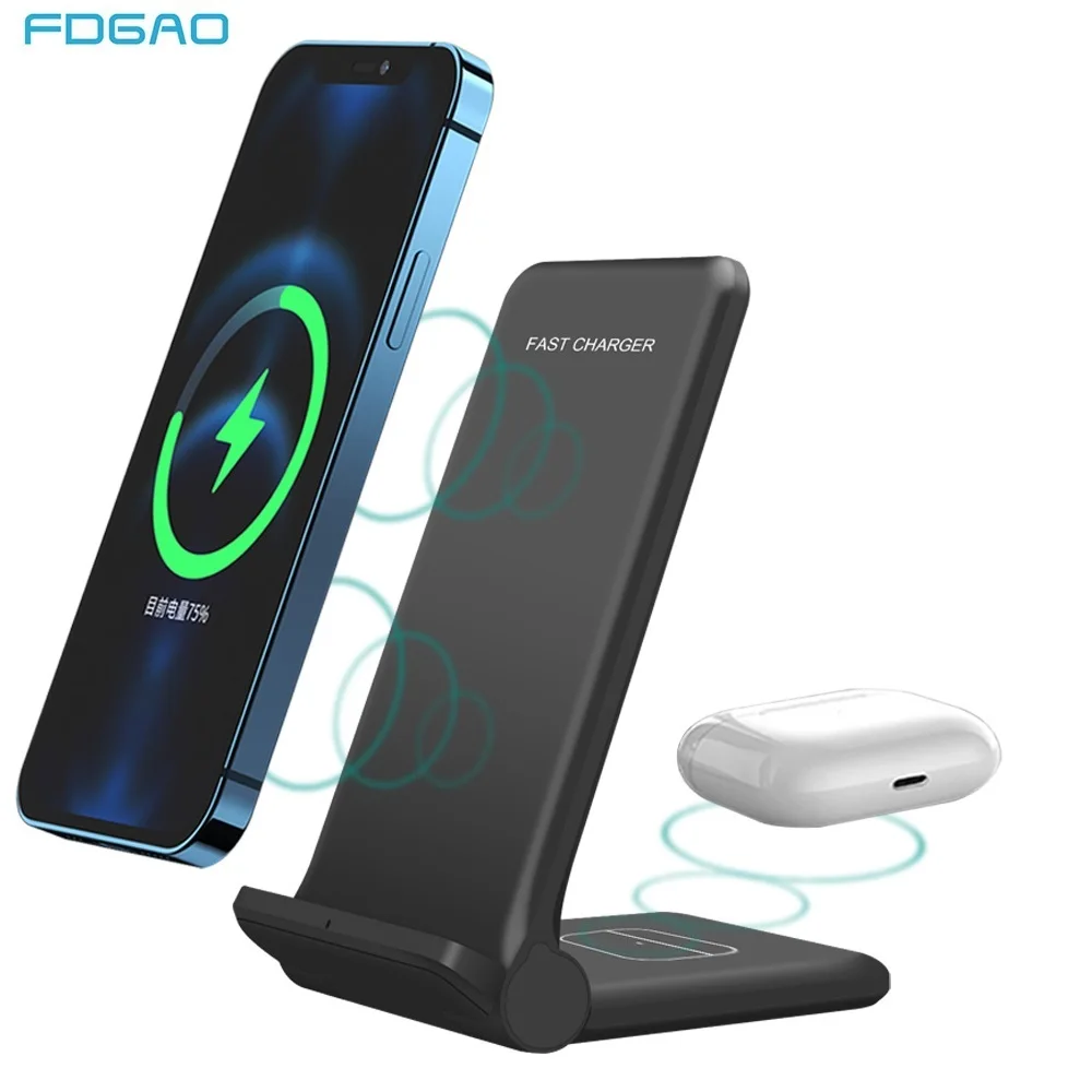 Беспроводное зарядное устройство FDGAO 2 в 1 20 Вт Qi док-станция для Samsung S21 S20 S10