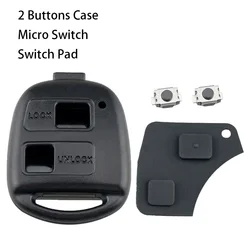 Enhanced Car Key Case with 2 Buttons and TOY43 Blade Plus Micro Switches (2 Button Pad Switch)