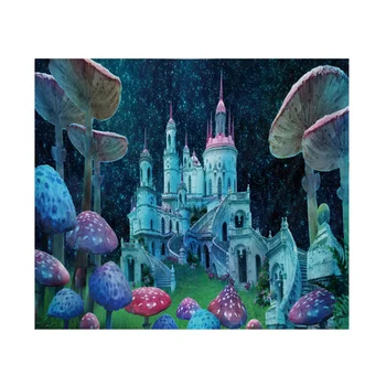 

1pc Mushroom Printing Hanging Tapestry Beach Towel Bath Towel Wall Background Decorative Cloth for Home (200x150cm Colorful)