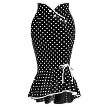 Женская юбка миди, модная, сексуальная, рыбий хвост, юбка, в горошек, на пуговицах, с оборками, облегающая бедра, элегантные женские юбки Футляр falda