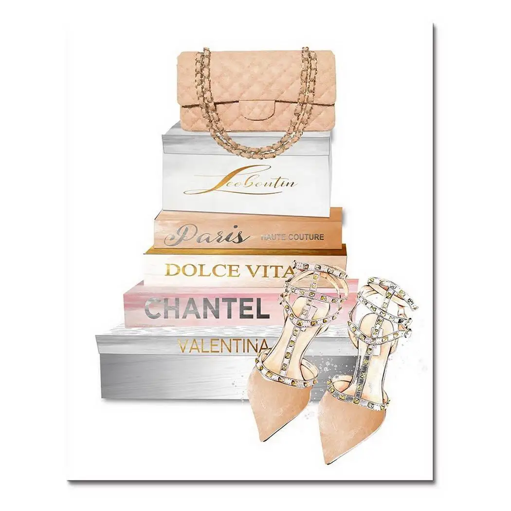 

Modern Wall Art Women Perfume Book Decoration Lips Canvas Painting Home Decor No Frame Rectangle