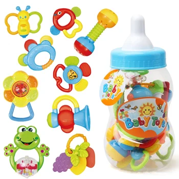 

Infant Rattle Teething Baby Toys Bottle Storage Shake Baby Hand Development Teethers Toy Set Newborn Toddler for Children