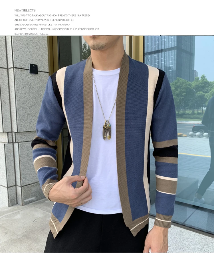 No Buttons design Sweater Men Long 