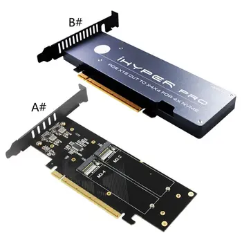 

M.2 X16 TO 4X NVME PCIE3.0 GEN3 X16 TO 4*NVME RAID CARD PCI-E VROC CARD High-speed Expansion Card 4XX4 NVME*4 RAID X6HA