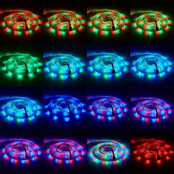 

LED Strip Light RGB Flexible Light Strip Kit Waterproof with 44-Key Remote Control 5M 12V for Car Decor TV Background Lighting