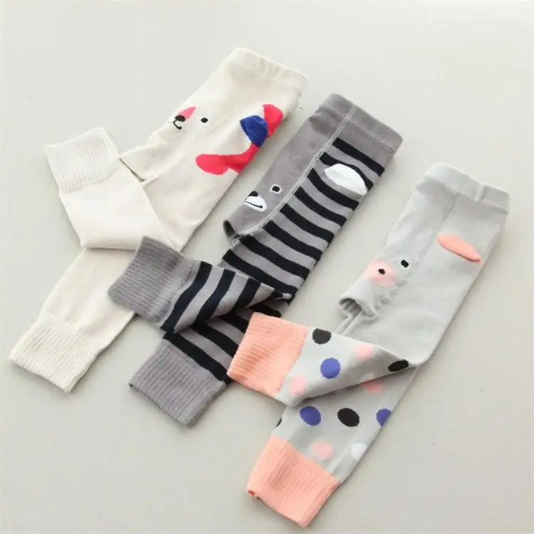Spring And Autumn Children Pp Pants Cute Cartoon Bear Capri Infants Big Pp Pants Knitted Stripes