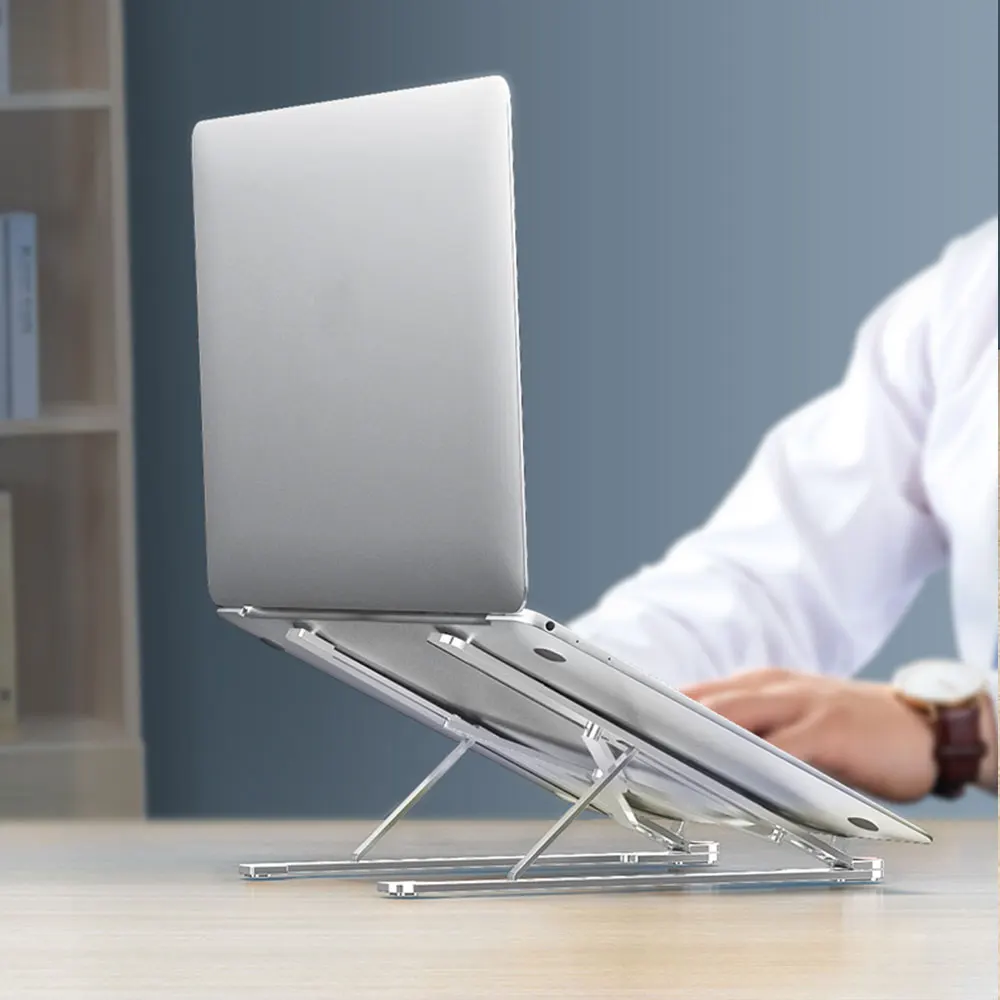 Портативная подставка для ноутбука регулируемая высота алюминиевый сплав Настольный вентилируемый охлаждающий держатель складной Ультра для MacBook