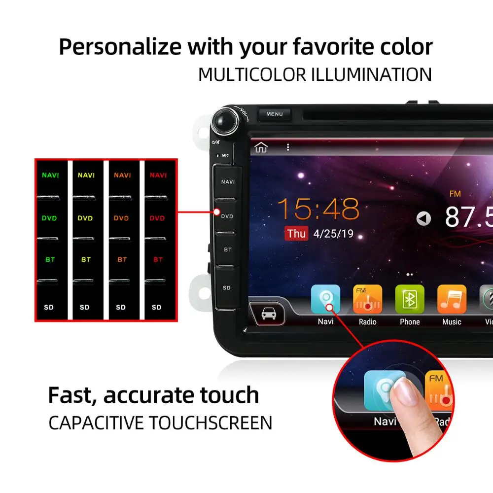 Best PX6 For Volkswagen Autoradio 2 din Android 9.0 For passat b6 t5 touran polo sedan golf 4 5 6 skoda Android 9.0 Wifi BT SWC 4+64G 3