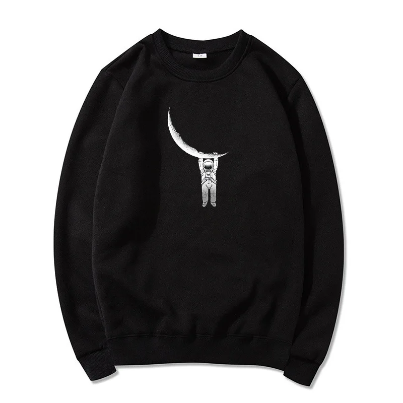 

Hoodies Men 2020 astronaut Cartoon Pattern stranger things Harajuku Top Loose Crewneck Sweatshirt Oversized Long sleeve