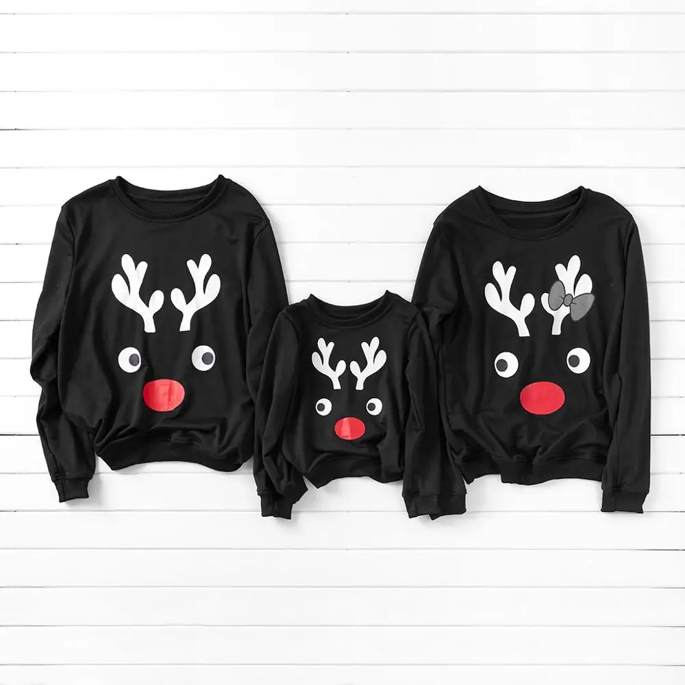 

PatPat Simple Deer Pattern Family Sweatshirt Autumn and Winter Sports and Leisure for Kid Mom Dad