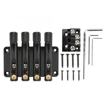 

4-Strings Electric Guitar Bridge Saddle String Lock Bass Replacement Parts with Wrench Screws Electric Guitar Accessories