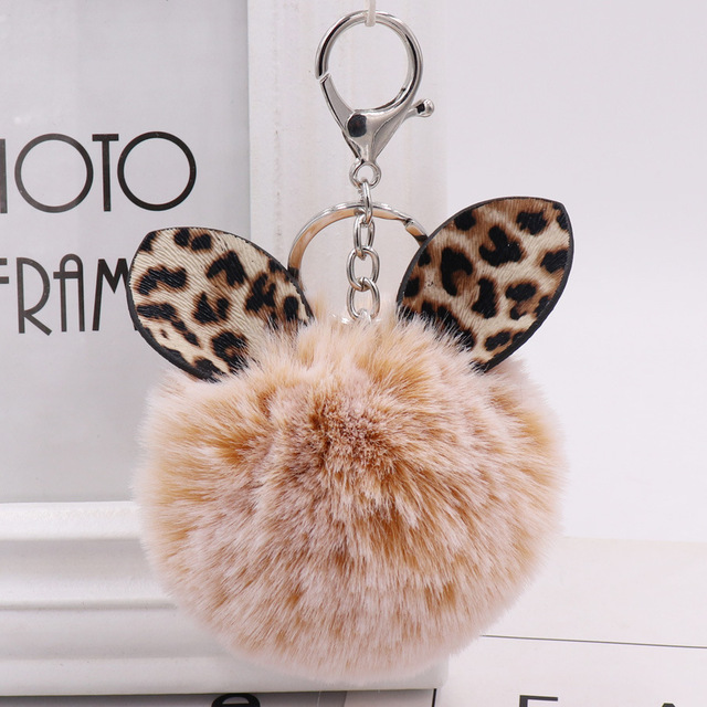 Fur Pom Pom Keychain Fake Rabbit Hair Ball Keychain Porte Clef Pompom De Fourrure Fluffy Bag Charms Bunny Keychain Keyring