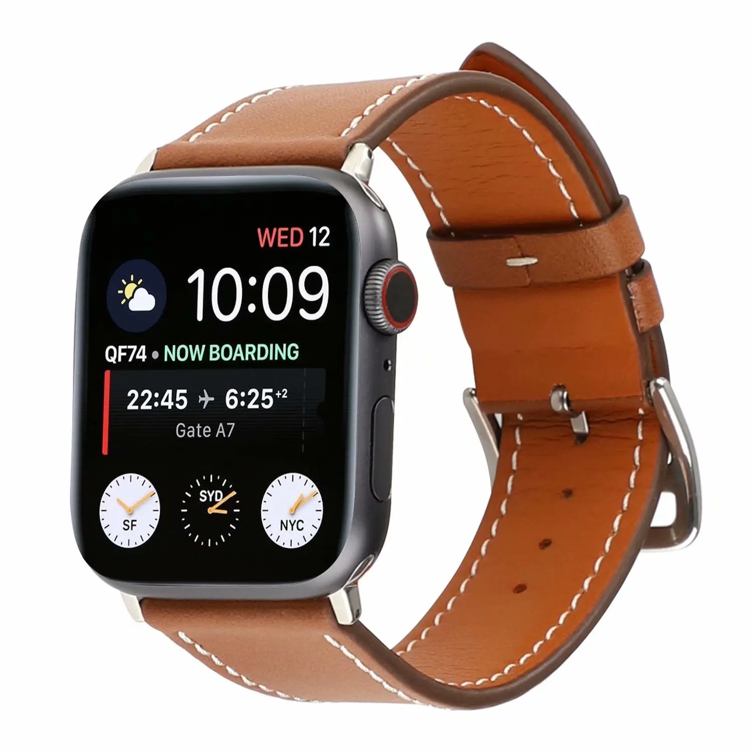 Кожаный ремешок Double Tour для Apple Watch 42 мм 38 мм 40 мм 44 мм ремешок для iWatch серии 5 4 3 2 1