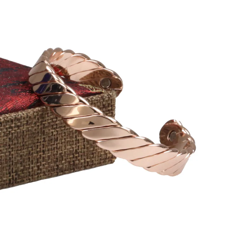 

WANGAIYAOJewelry Rose Gold Copper Bracelet Big S Magnetic Health Bracelet for Men and Women