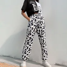 

2021 New Harajuku Sexy Zebra Animal Print Elegant Pants Loose Casual High Waist Trousers Ladies Office Pants Za Women Streetwear