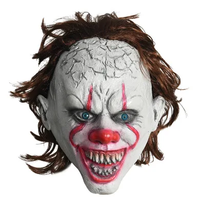 Джокер маска пеннивайза Stephen King It Chapter Two 2 ужас, Костюмированная вечеринка латексные маски шлем клоун Хэллоуин вечерние костюм, реквизит - Цвет: Stephen King