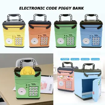 

Electronic Piggy Bank ATM Password Money Box Cash Coins Saving Box ATM Bank Safe Box Automatic Deposit Banknote Christmas Gift