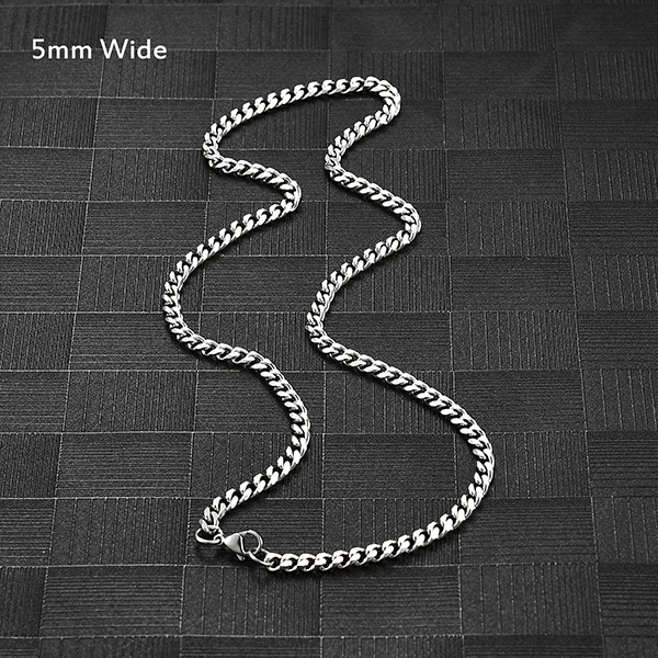 3,5-9mm klobige Edelstahl Link Miami Bordstein kubanische Kette Halskette für Männer Frauen Rock HipHop Punk Boy Hals Halsreif Metalls chmuck – Detail 10